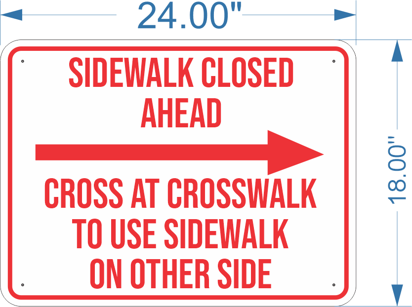 Sidewalk Closed R Arrow